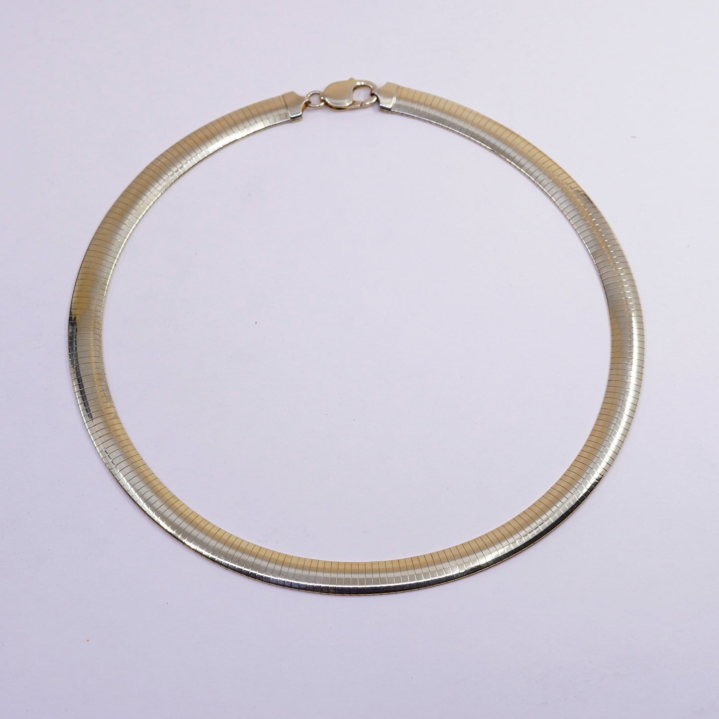 18”, italy vermeil ITAOR gold sterling silver omega chain, bold 925 necklace
