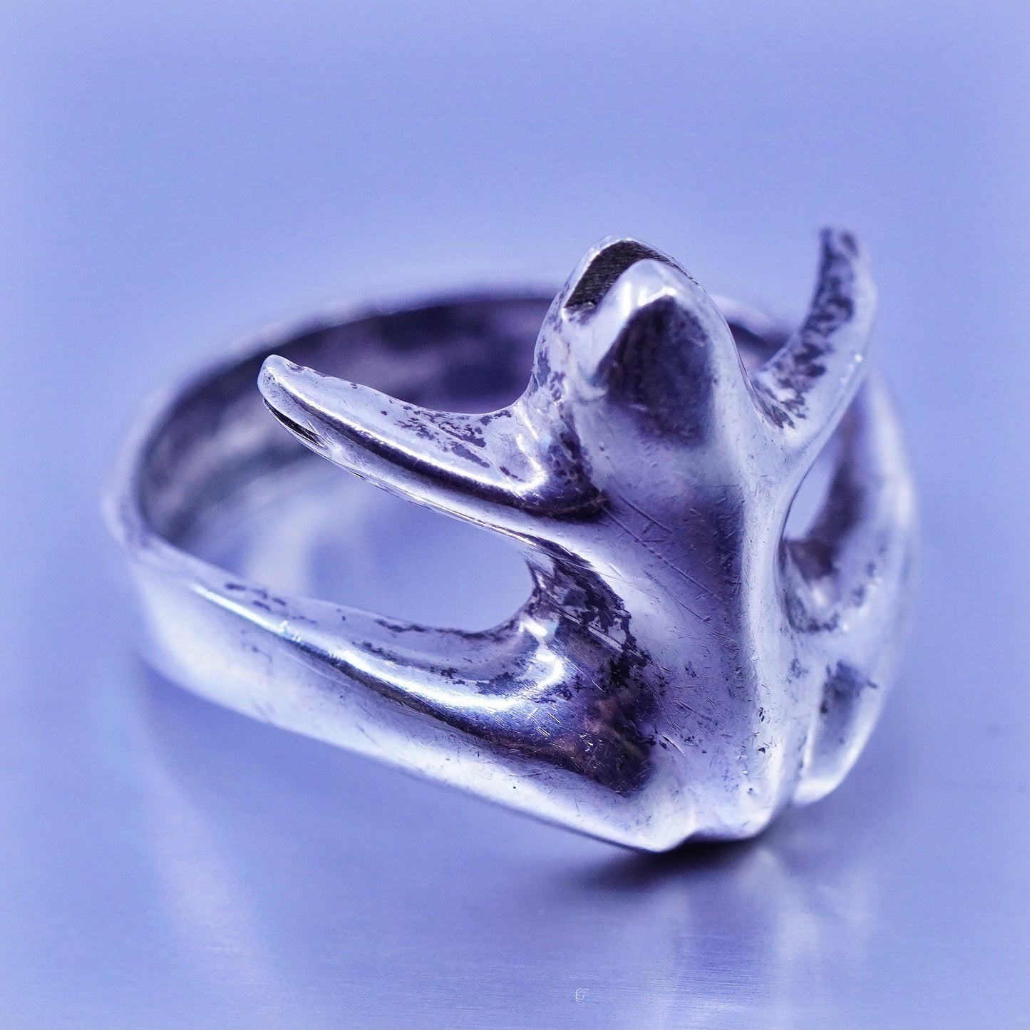 Size 9.5, vintage Sterling 925 silver handmade frog ring