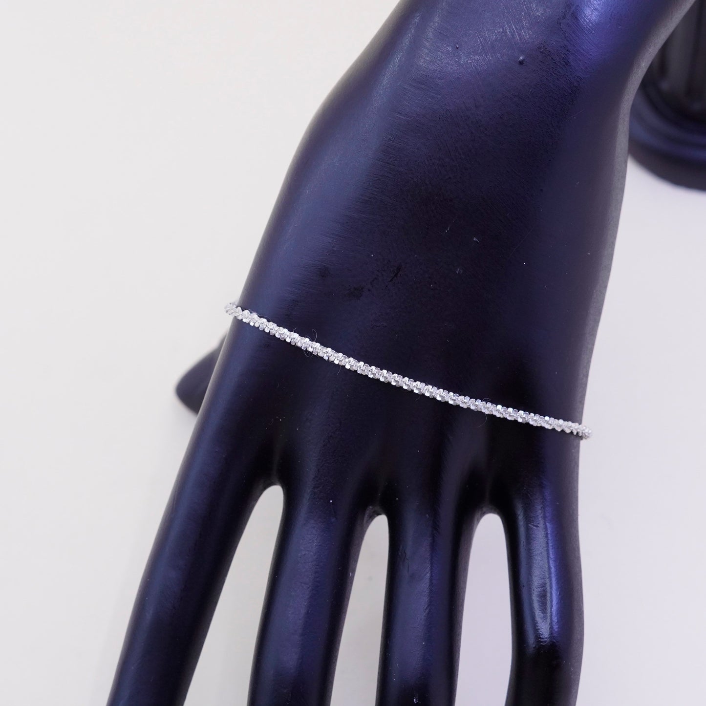 8.75”, 1mm, Vintage sterling silver bracelet, Italy made 925 twisted bracelet