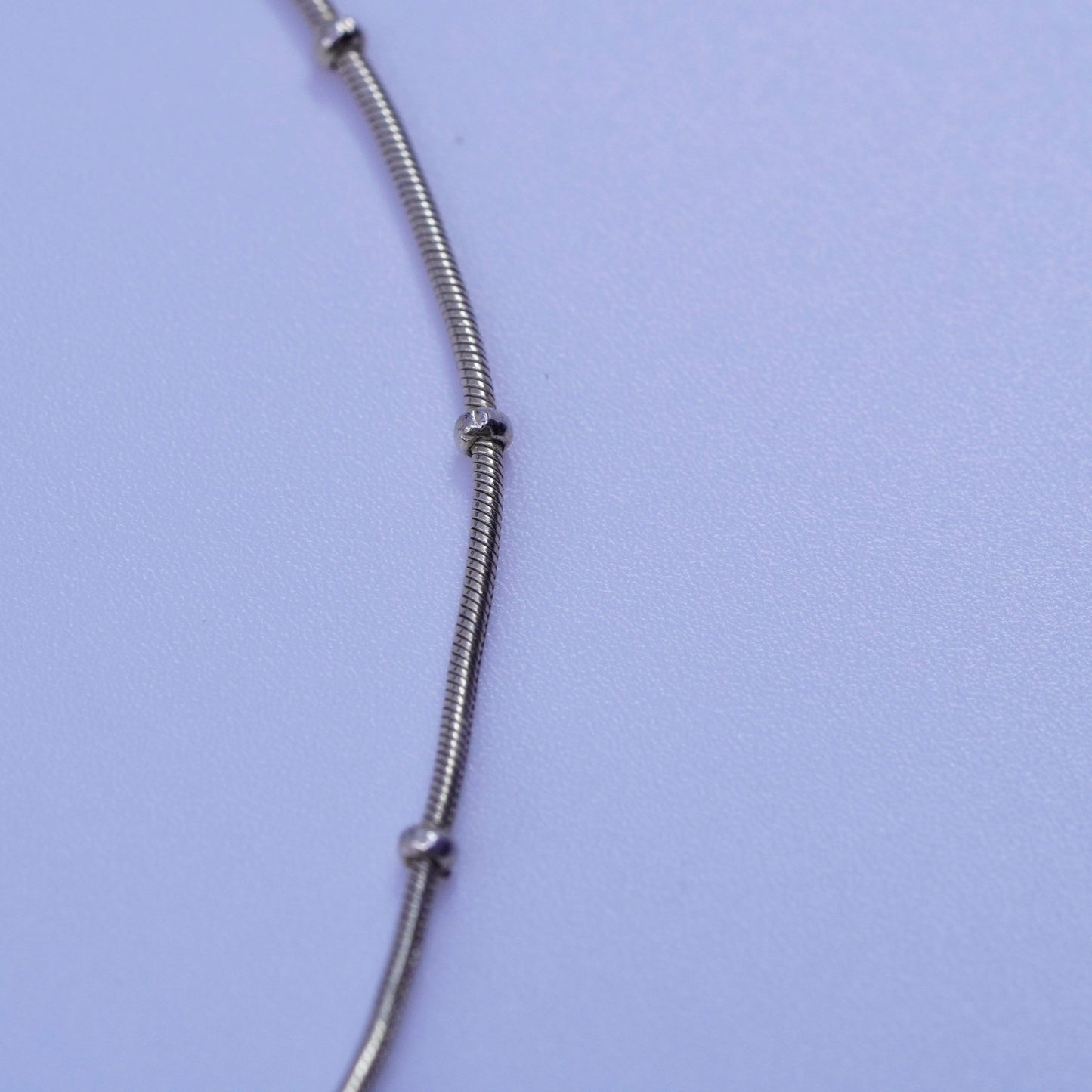9”, vermeil gold over Sterling 925 silver bracelet, snake anklet with beads