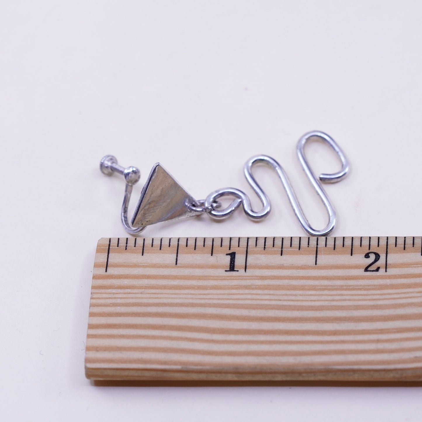 Vintage Sterling silver handmade earrings, 925 whirl screw back earrings