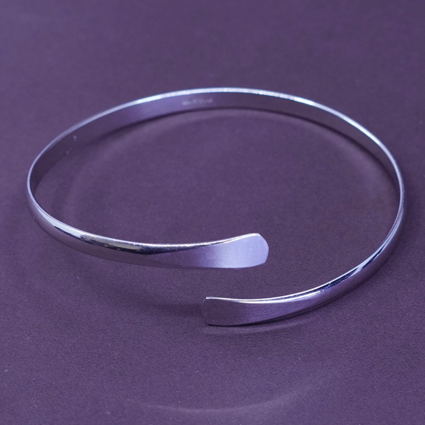 8.25”, Vintage beau modern Sterling silver handmade bracelet, 925 wrap bangle