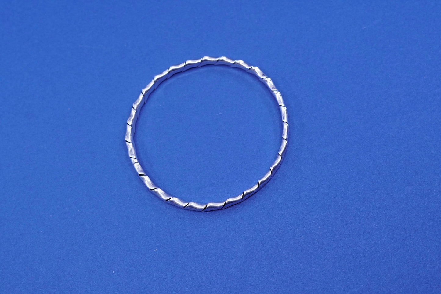 7.75”, vintage sterling silver handmade bracelet, 925 twisted cable bangle