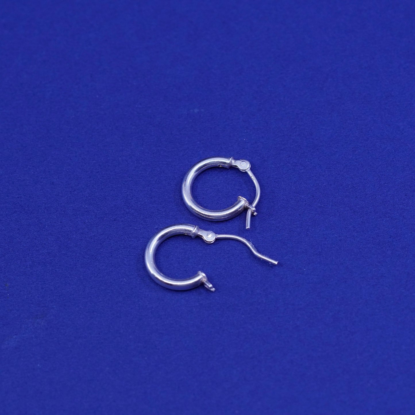 10mm, vintage Sterling silver handmade hoop earrings, 925 huggie