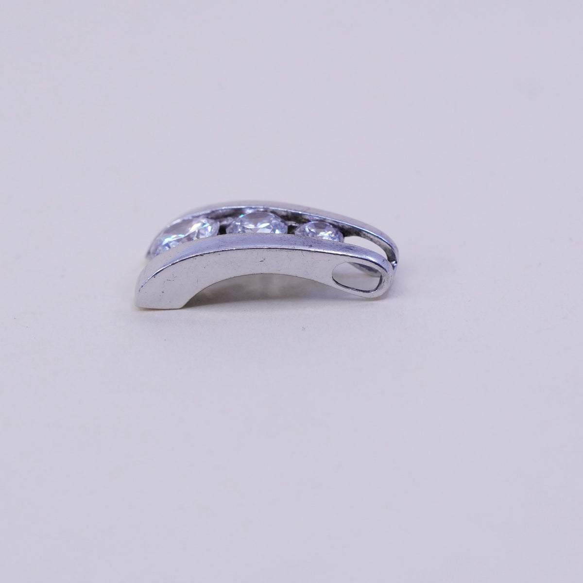Vintage sterling silver cz pendant, 925 mordant charm