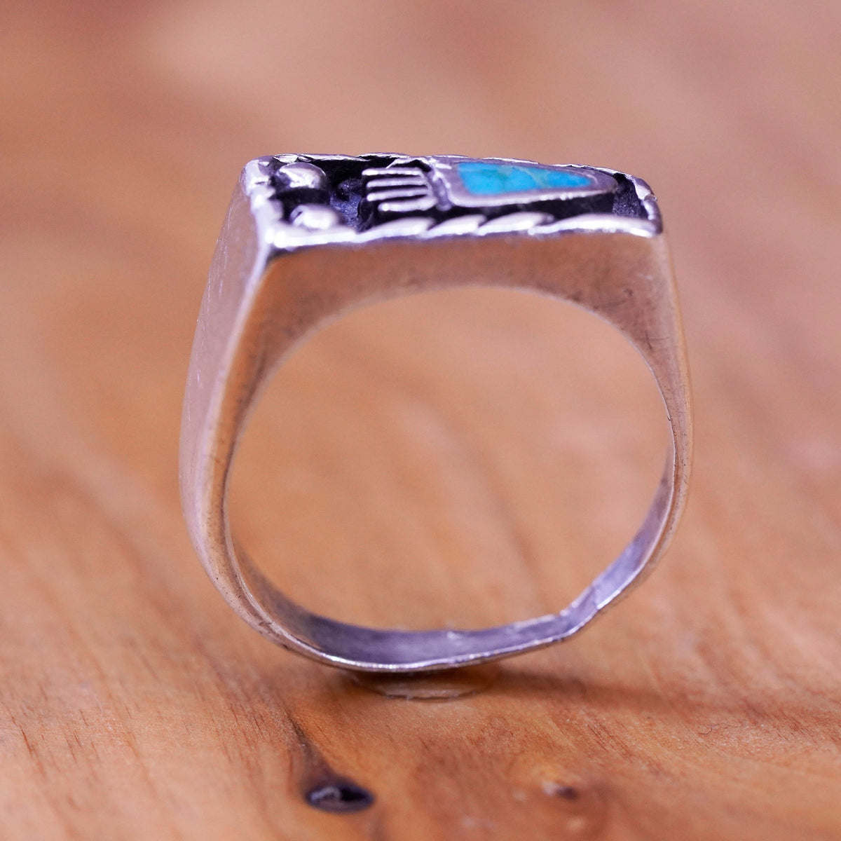 Size 11, Sterling silver ring, jewelry, southwestern 925 bear paw turquoise