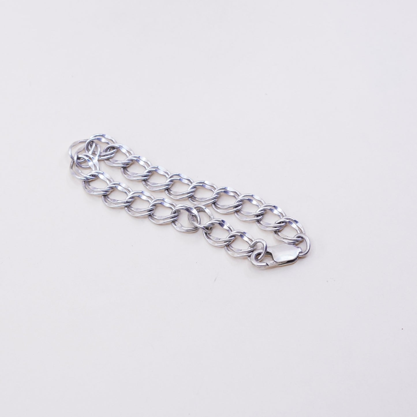 6.75”, 7mm, Vintage prochain Sterling silver double curb chain, 925 bracelet