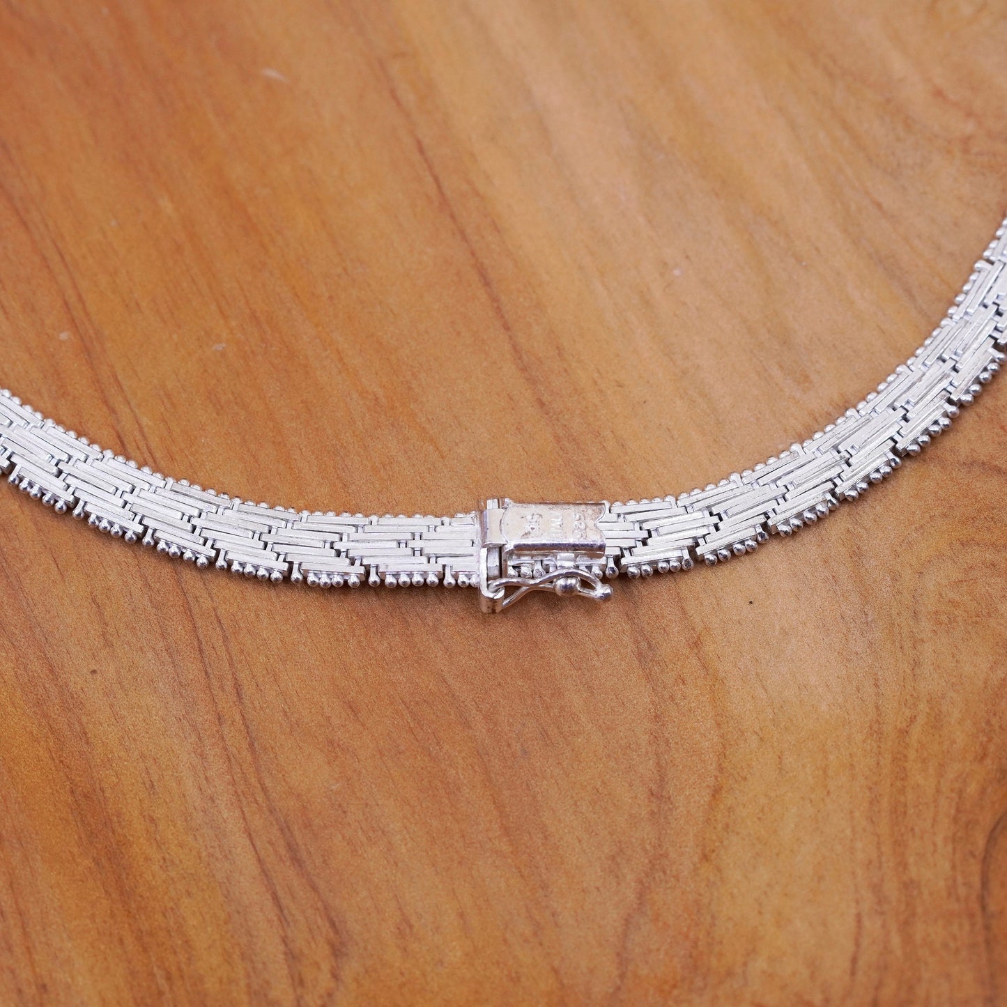 18” 7mm, vintage Italian V necklace, 925 riccio chain