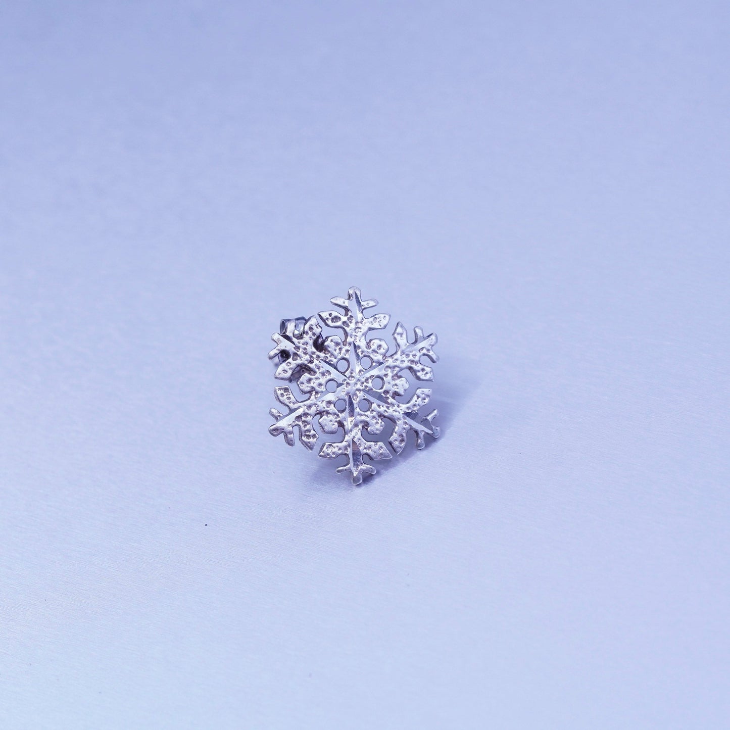 southwestern Shube Sterling 925 silver handmade earrings, matte snowflake studs