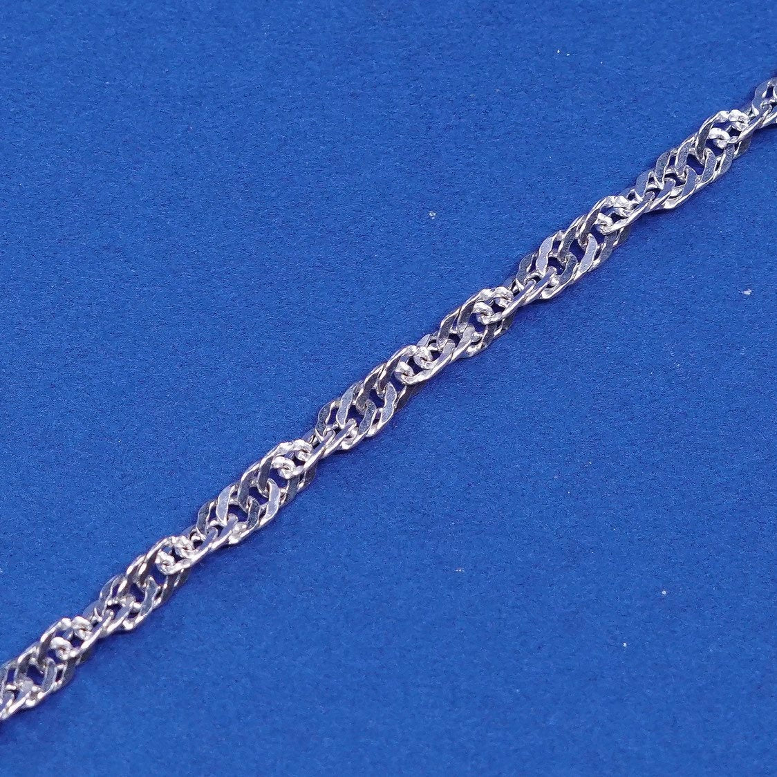 7", 5mm, vtg Italy IBB Sterling silver handmade bracelet 925 twisted curb chain