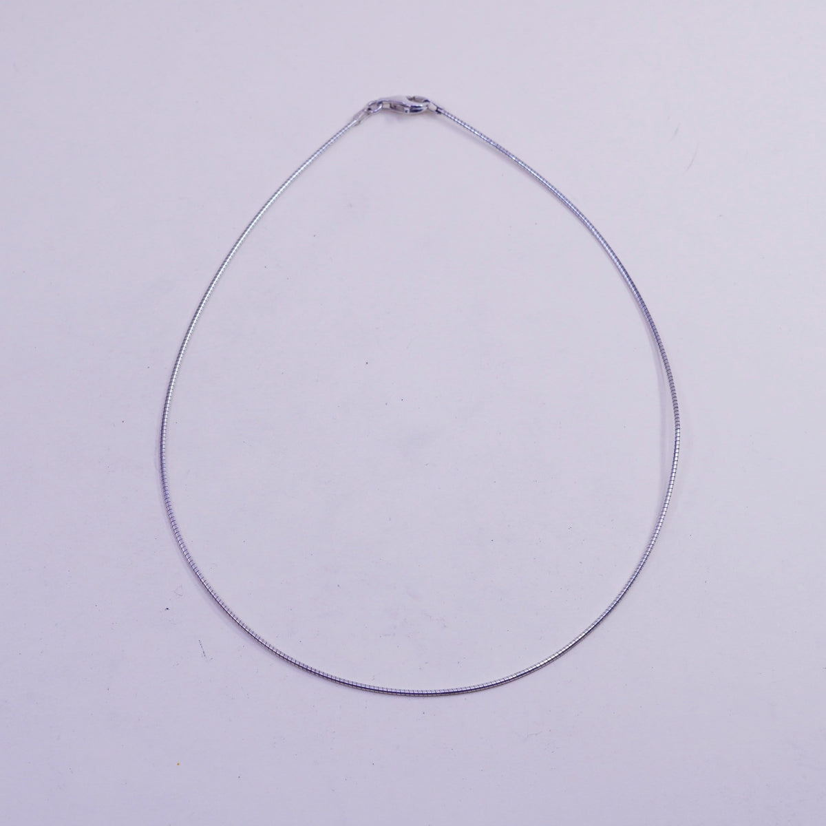 16”, 1mm, Vintage sterling silver snake chain, Italy 925 necklace