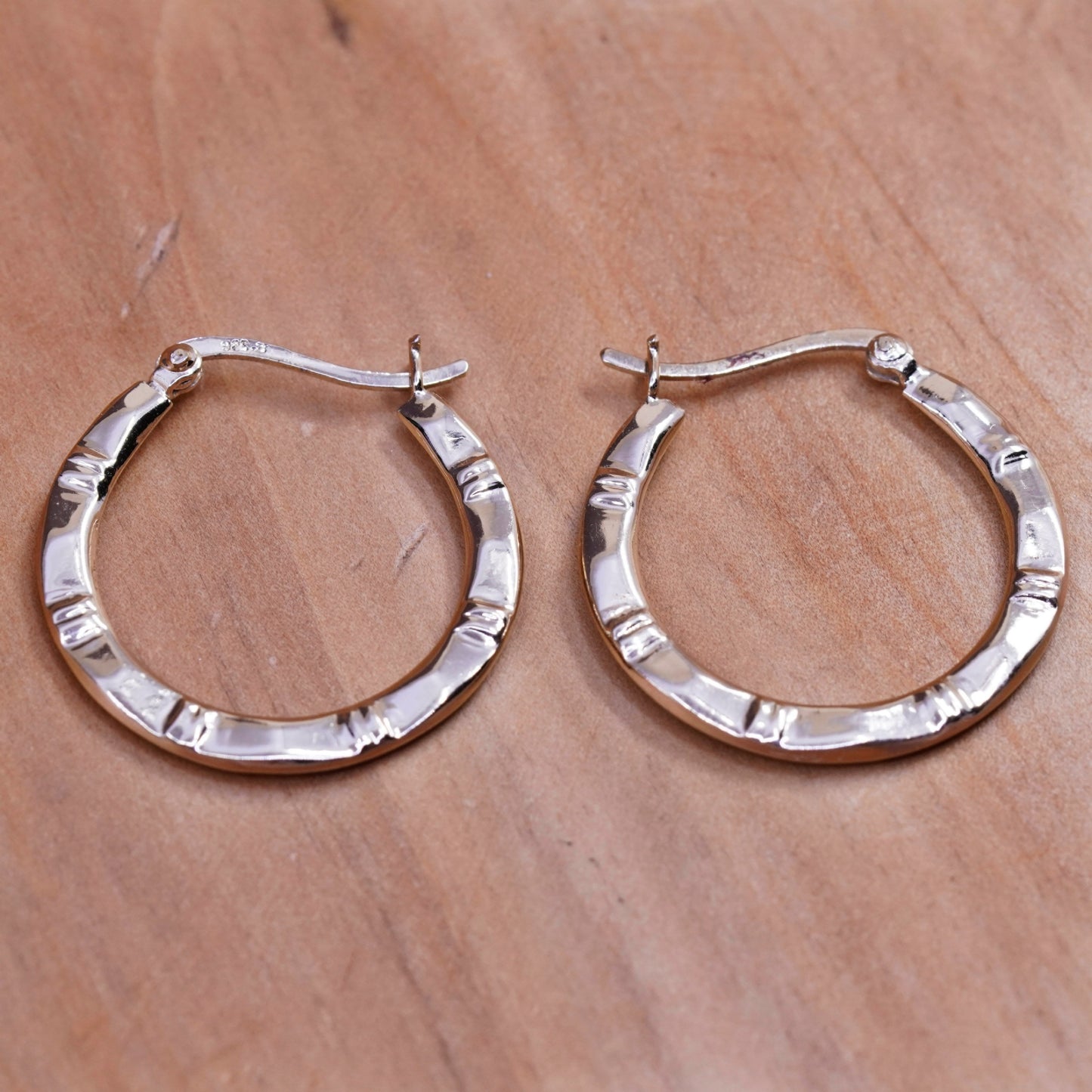 1”, vermeil gold over Sterling silver earrings, entwined 925 hoops