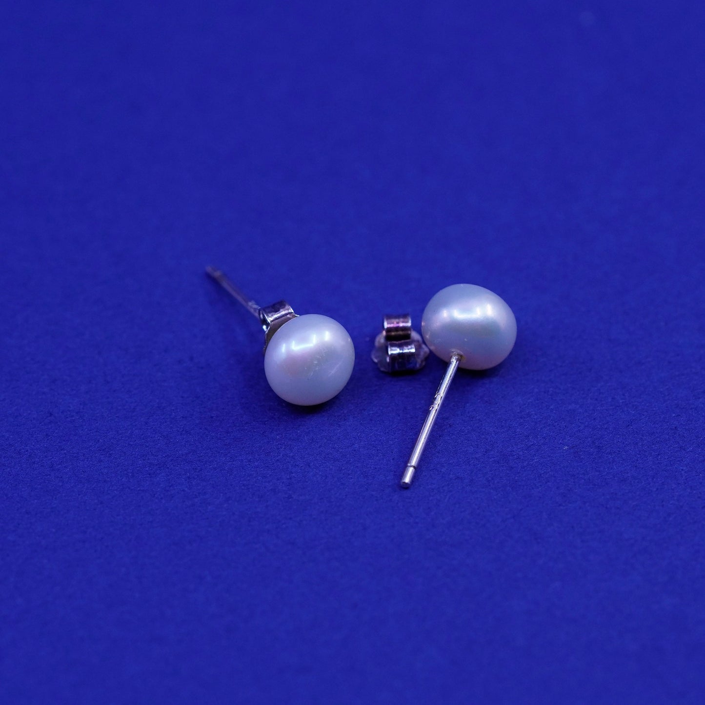 5mm, Sterling 925 silver with freshwater pearl studs earrings