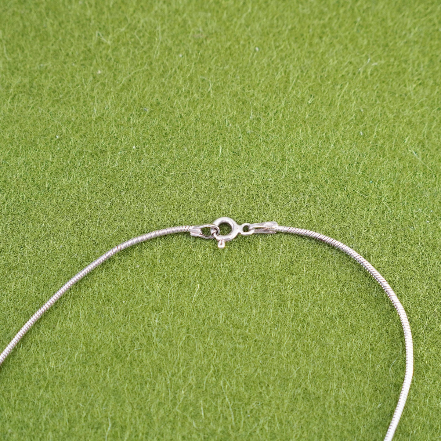 16” vintage Sterling 925 silver handmade necklace, snake chain cross pendant