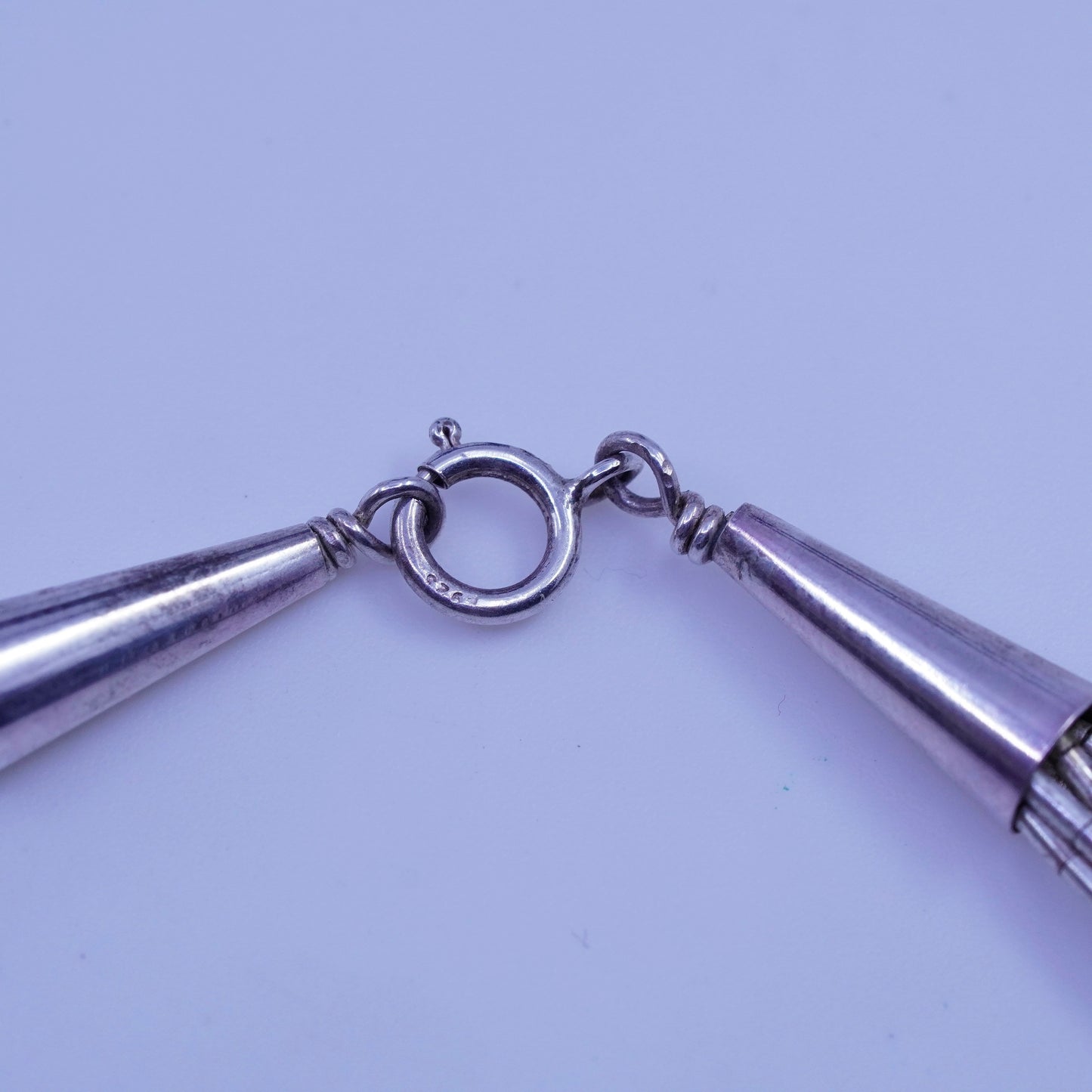 6.75”, Vintage Sterling 925 silver handmade bracelet, liquid chain Zuni charm