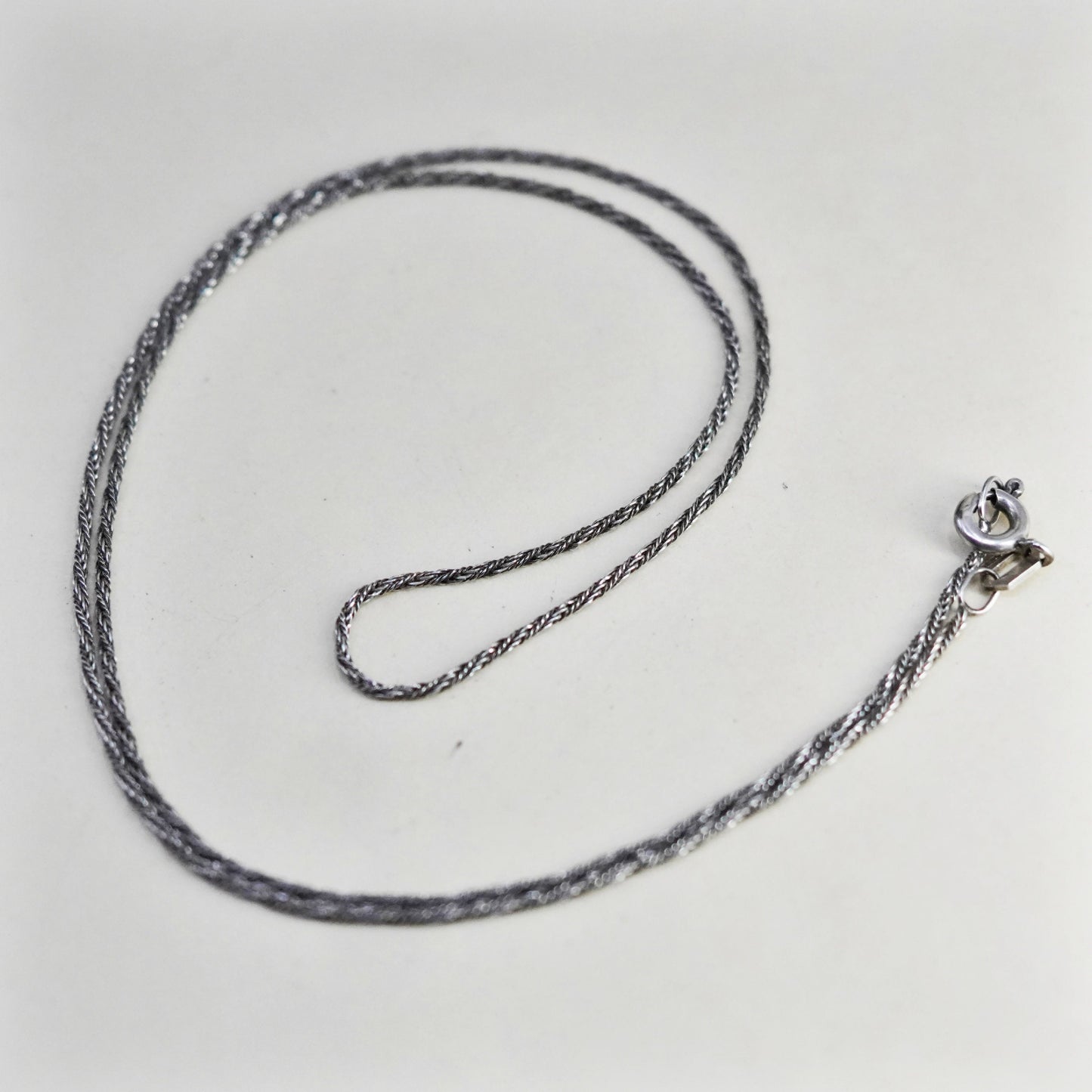 19”, 1mm, Vintage Italy sterling silver chain, 925 wheat necklace