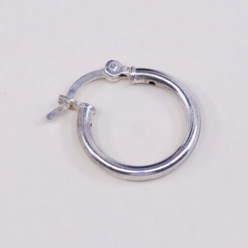 0.5”, Italy Modern 925 Sterling Silver Hoop Pierced Earrings, 925 silver huggie