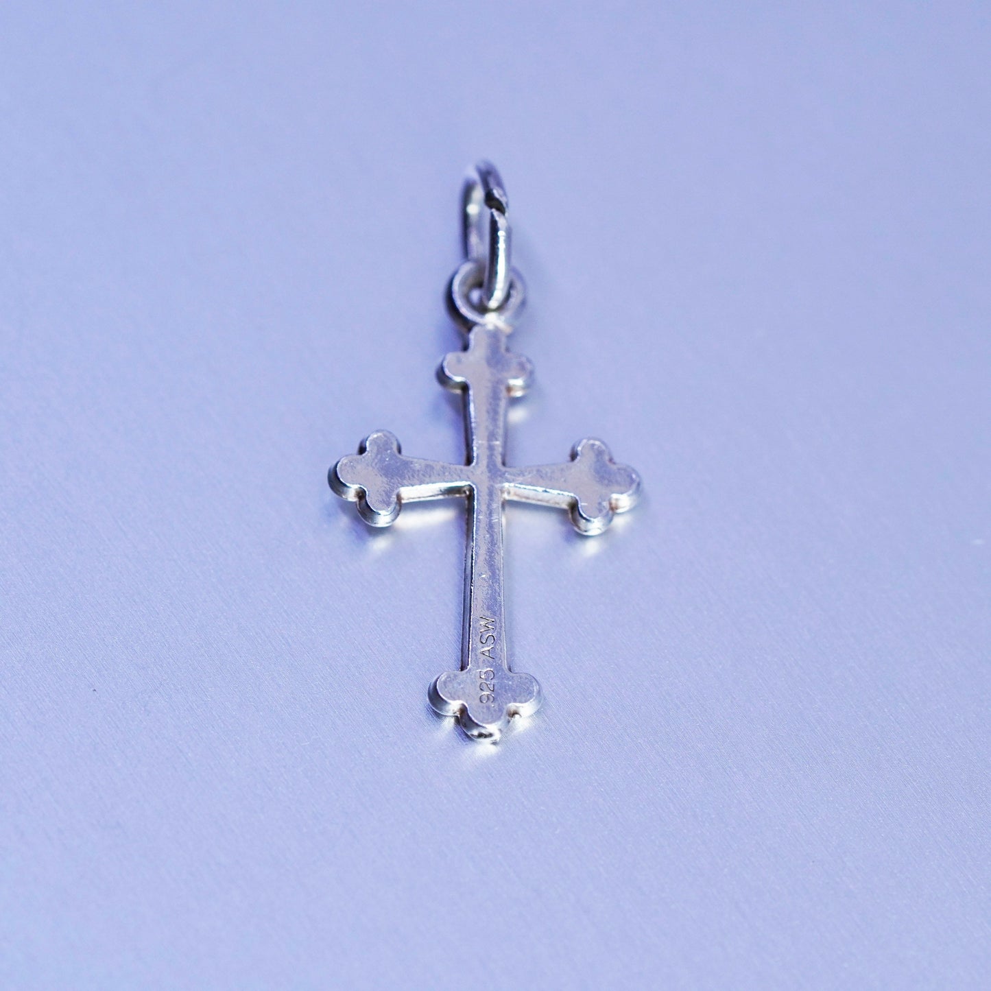 Vintage sterling 925 silver handmade cross charm pendant