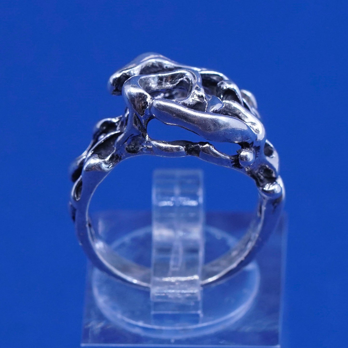 sz 5.75, Jens Peterson Art Nouveau Sterling silver handmade ring, 925 band