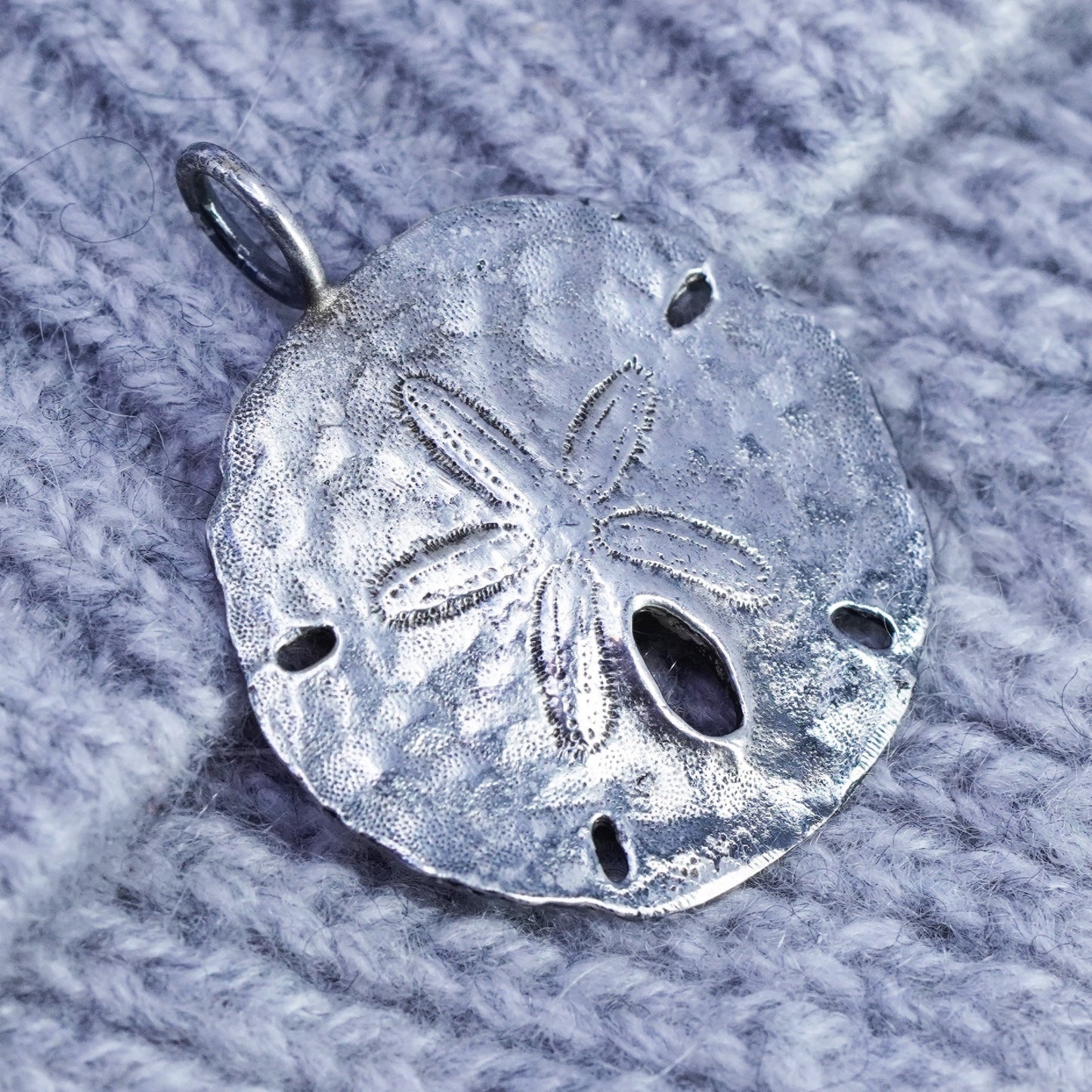 Vintage Doskow Sterling silver handmade charm, 925 sand dollar pendant
