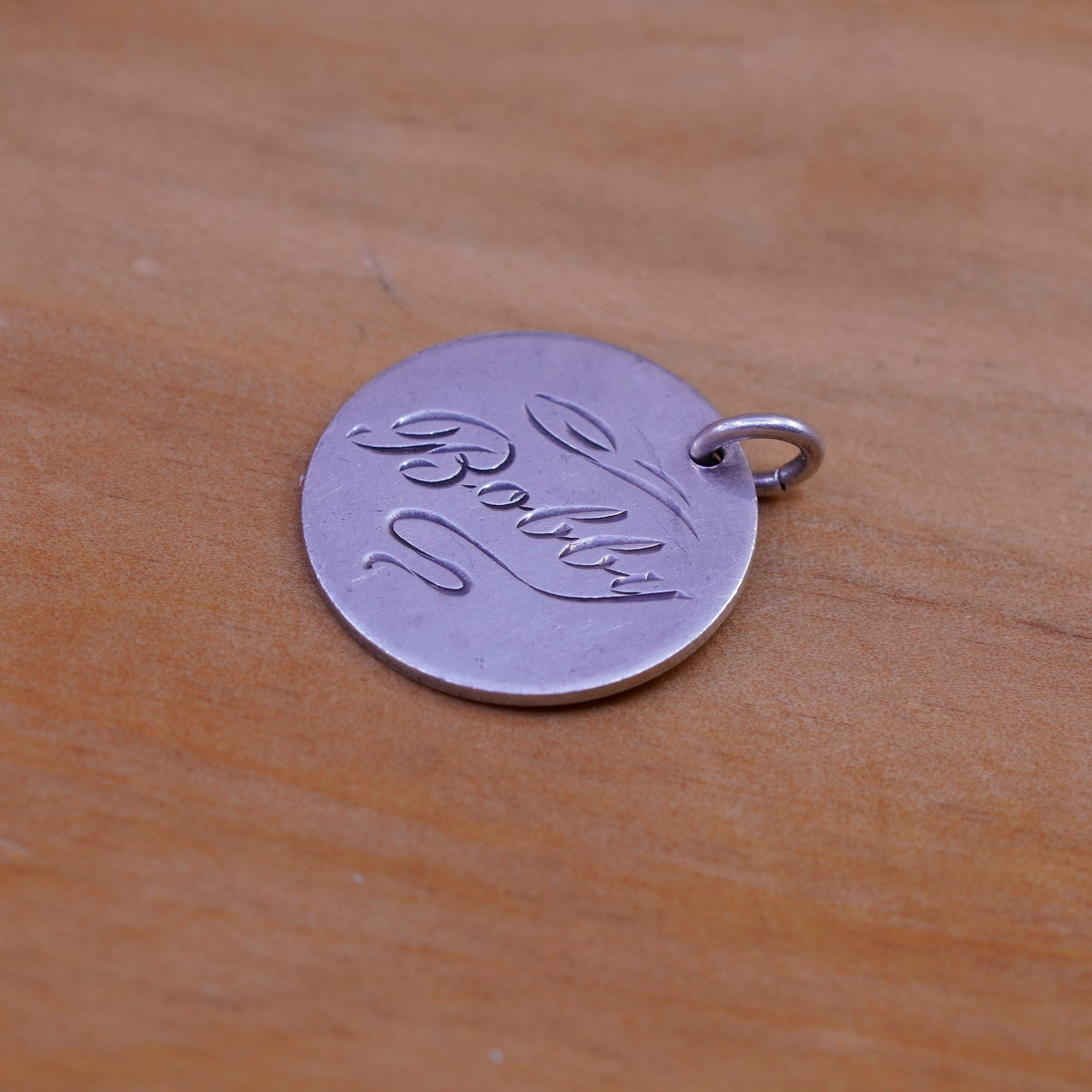 Vintage Sterling silver handmade pendant, 925 tag with name “Bobby” and 9.16.50