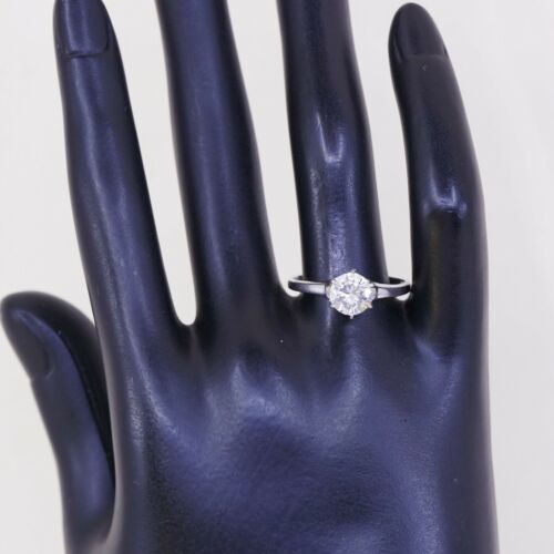 Sz 8.75, Vtg WJ Sterling Silver Handmade Ring, 925 Silver Engagement Ring W/ Cz