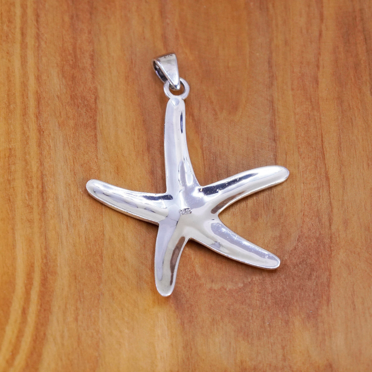 Vintage Sterling 925 silver handmade star starfish pendant pink mother of pearl