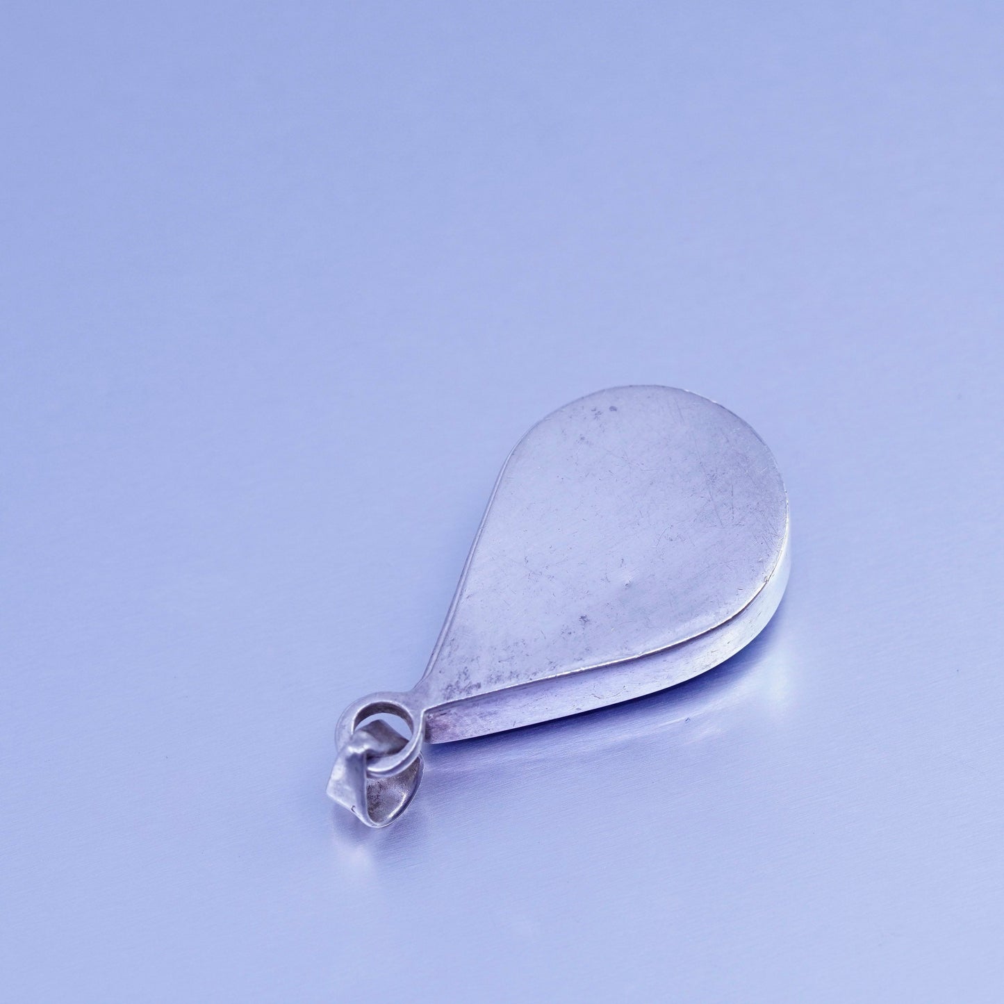 antique sterling 925 silver pendant teardrop sodalite charm