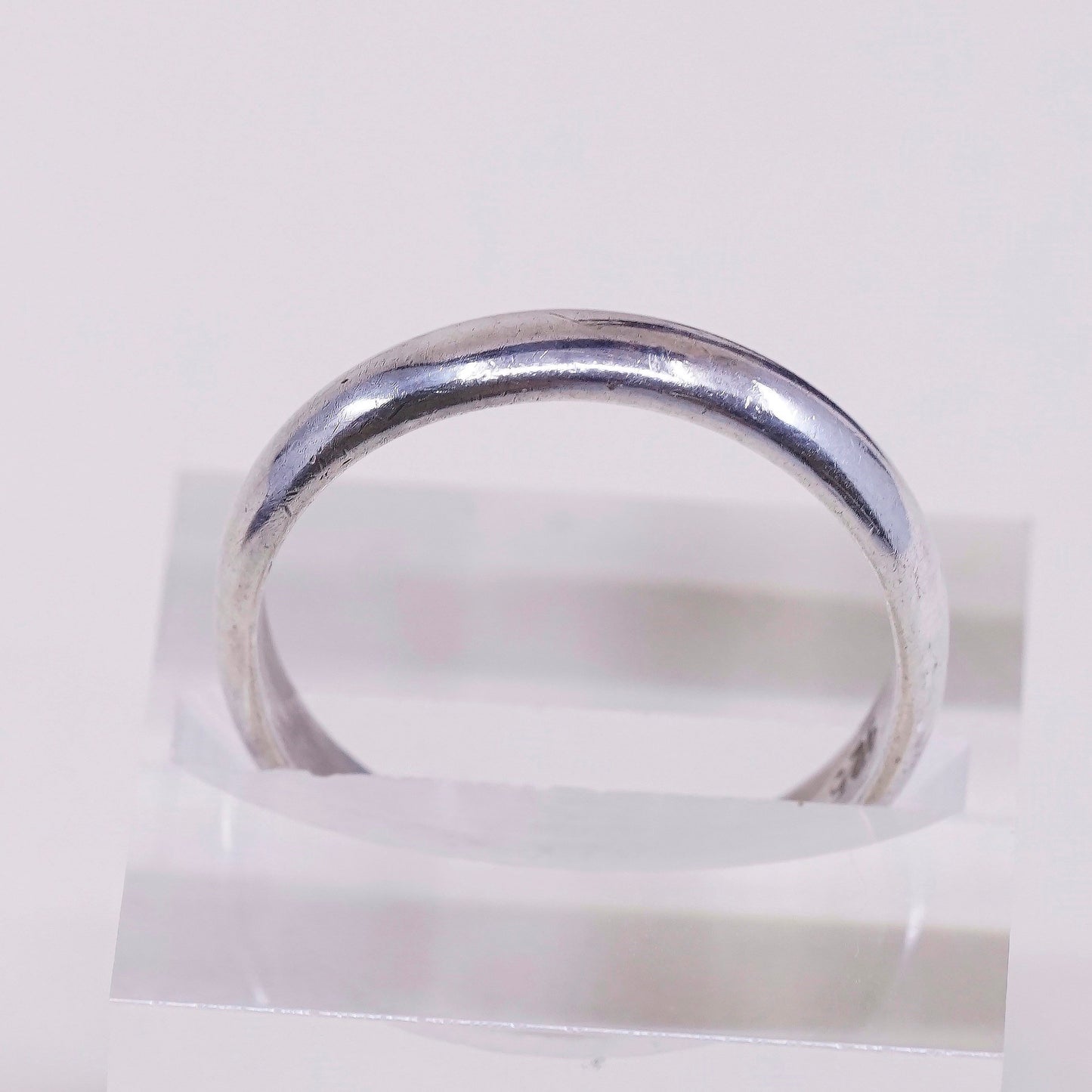 sz 12.25 vtg mexico sterling silver handmade ring, 925 wedding band