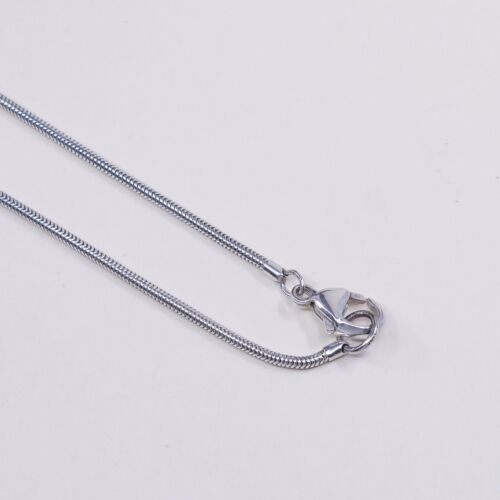 20” 1mm, Vtg 925 Sterling Silver Snake chain necklace W/ Turquoise Coral Beads