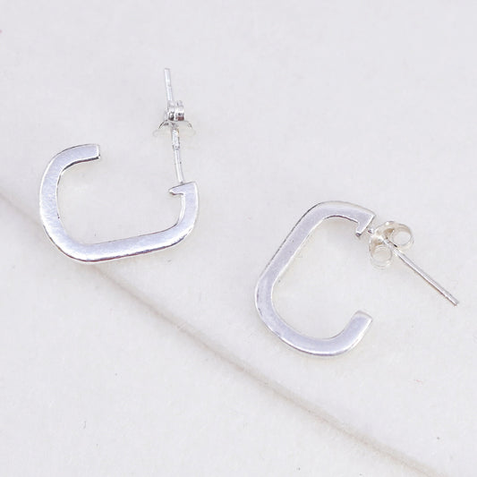 0.5”, vintage Sterling silver handmade earrings, 925 hoops