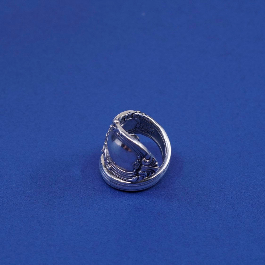 Size 6, vtg LUNT Sterling silver handmade ring, 925 flower spoon band