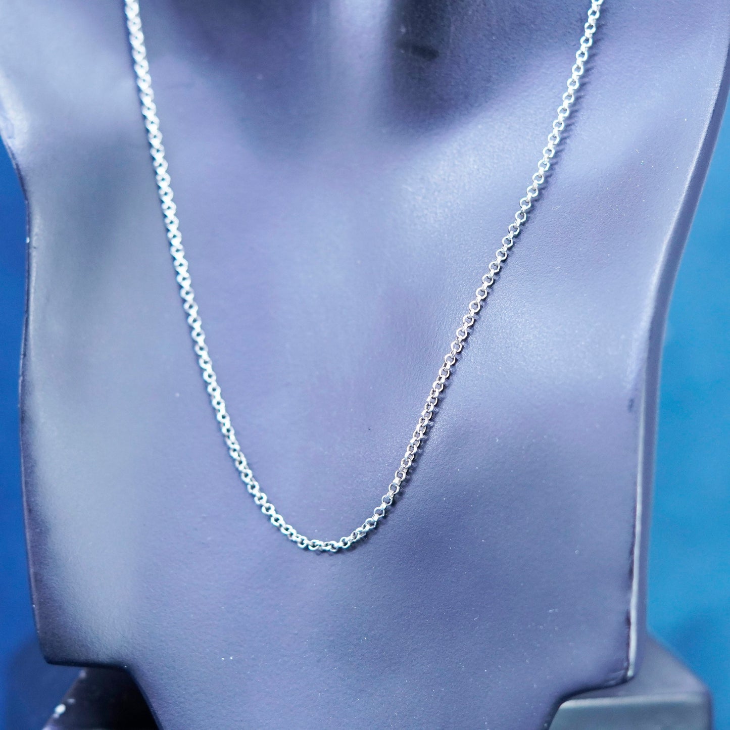 19.5”, 1.6mm, vintage Sterling silver handmade necklace, 925 circle chain