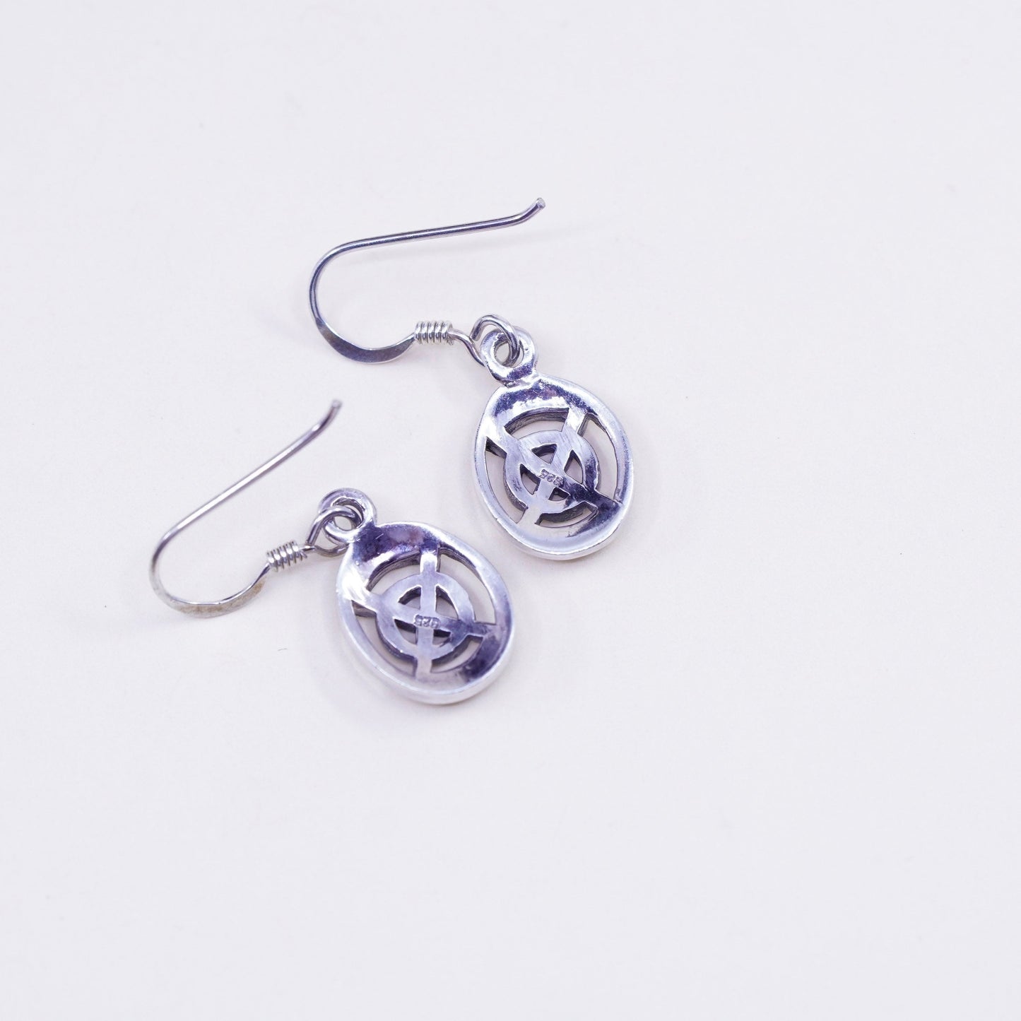 Vintage Irish Sterling silver handmade earrings, 925 Celtic knot dangles