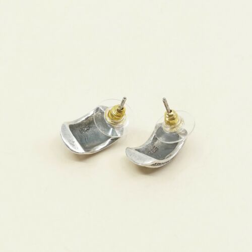 Vintage Sterling Silver Handmade Earrings, 925 Silver Studs W/ Cable Details