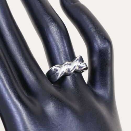 Size 7.25, Vtg Mexico Sterling 925 Silver Handmade Ribbed Ring warrior Band