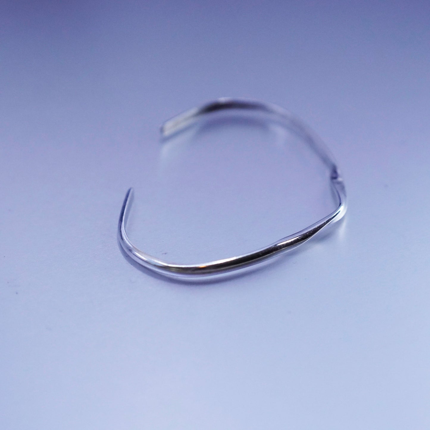 6.25”, Vintage Sterling 925 silver handmade bracelet, stackable twisted cuff