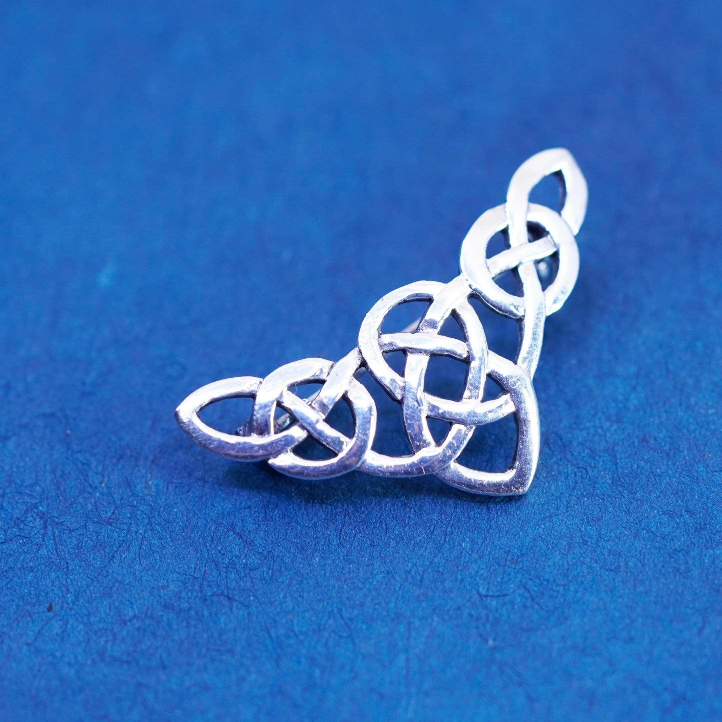 Vintage sterling silver handmade brooch, Irish 925 Celtic knot pin