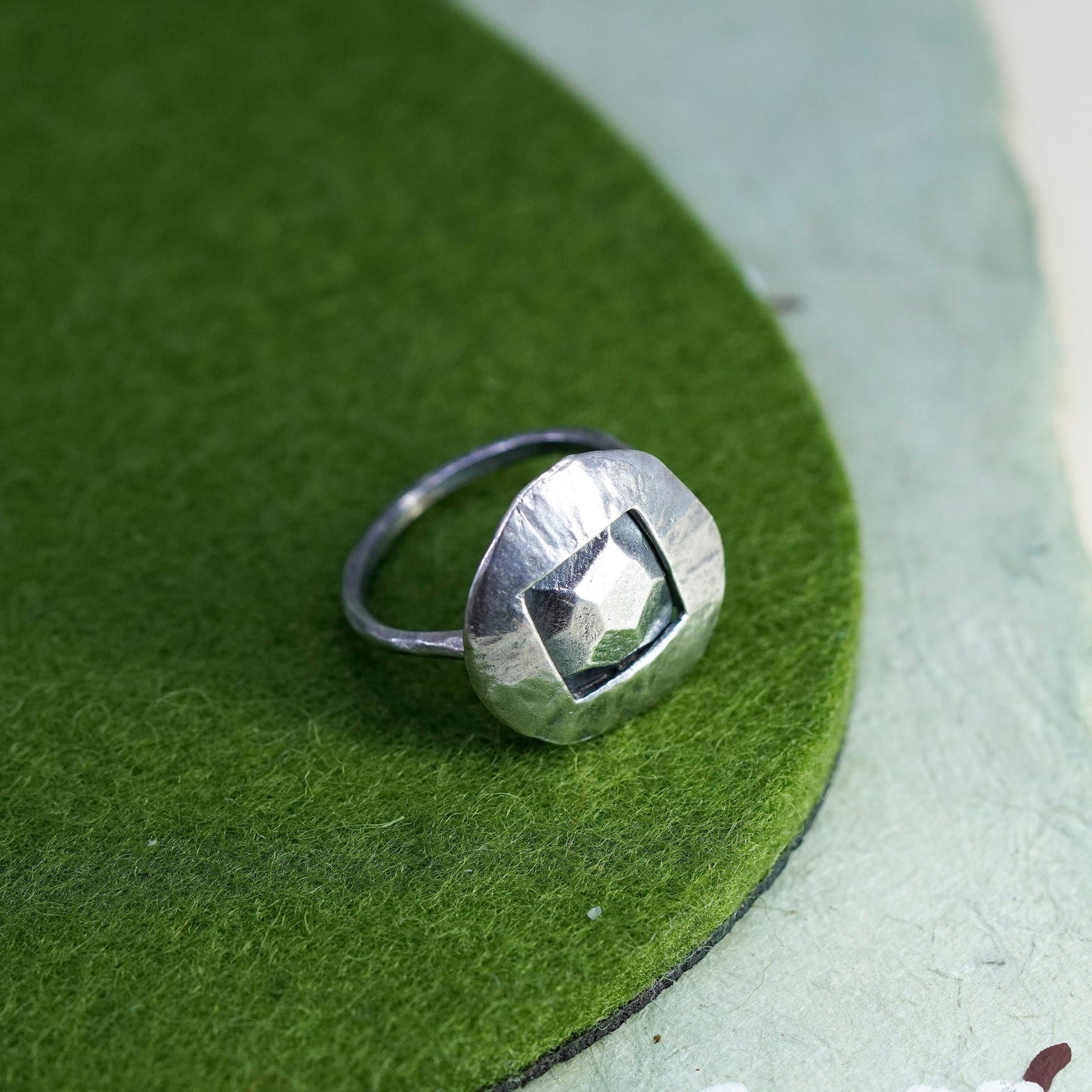 Size 8, Vintage Israel sterling silver handmade ring, 925 band