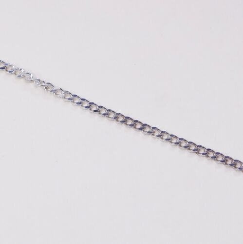 7”, 3mm, Vtg Italy Milor Sterling Silver Bracelet, curb Chain, Stamped 925