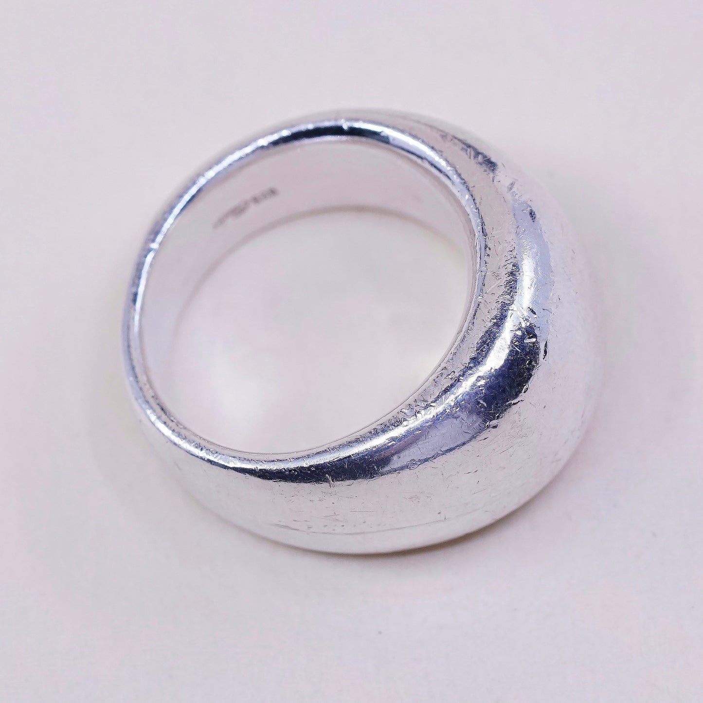 sz 6.75, vtg Anthony Quinn jewelry, sterling silver handmade ring, 925 band