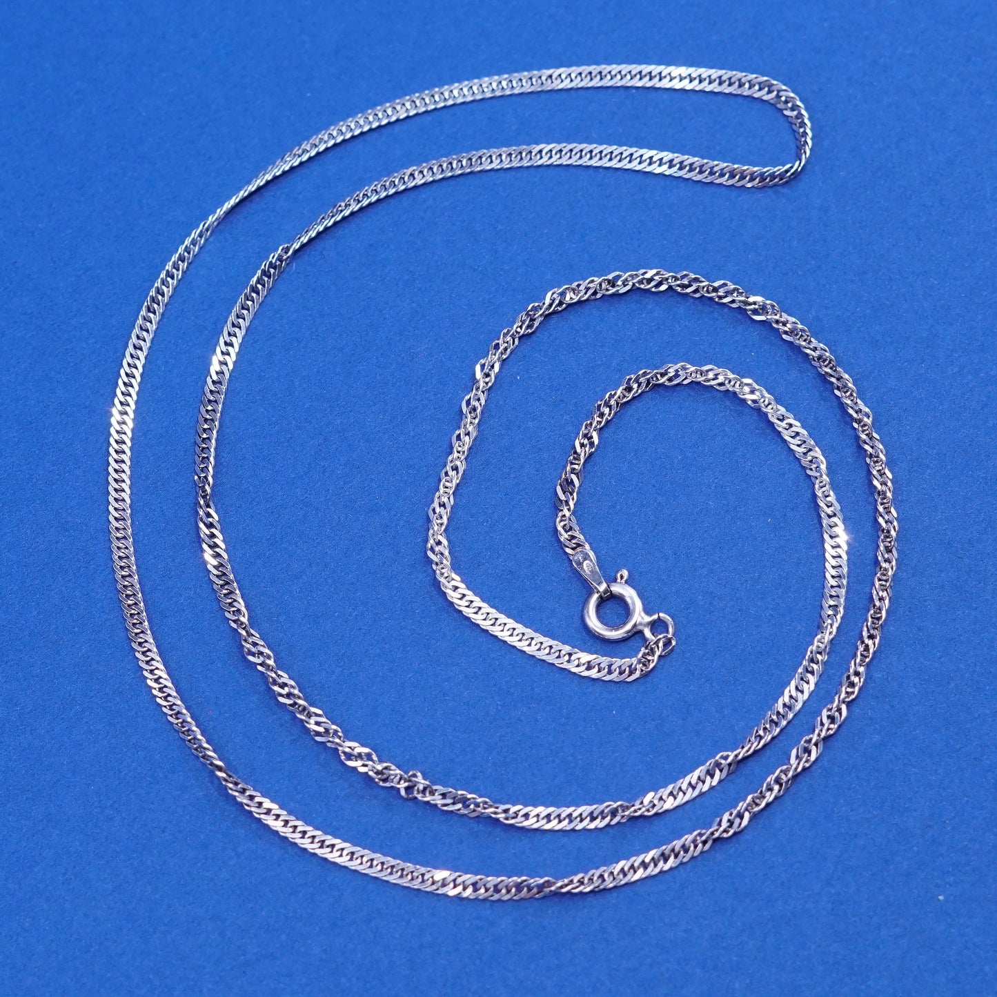24”, 2mm, Sterling silver handmade necklace, 925 twisted curb link chain