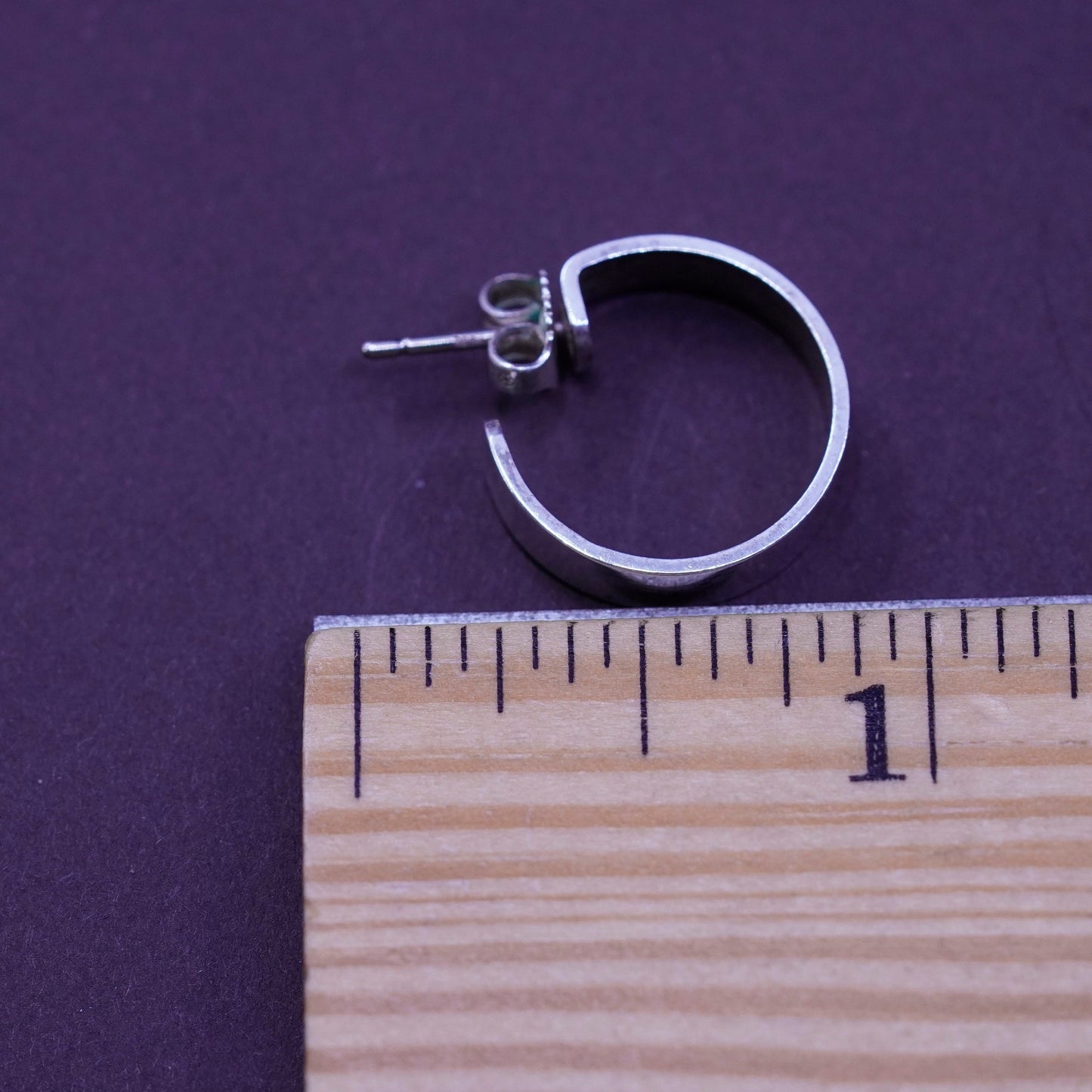 James Avery retired silver handmade earrings, modern 925 huggie, hoops studs