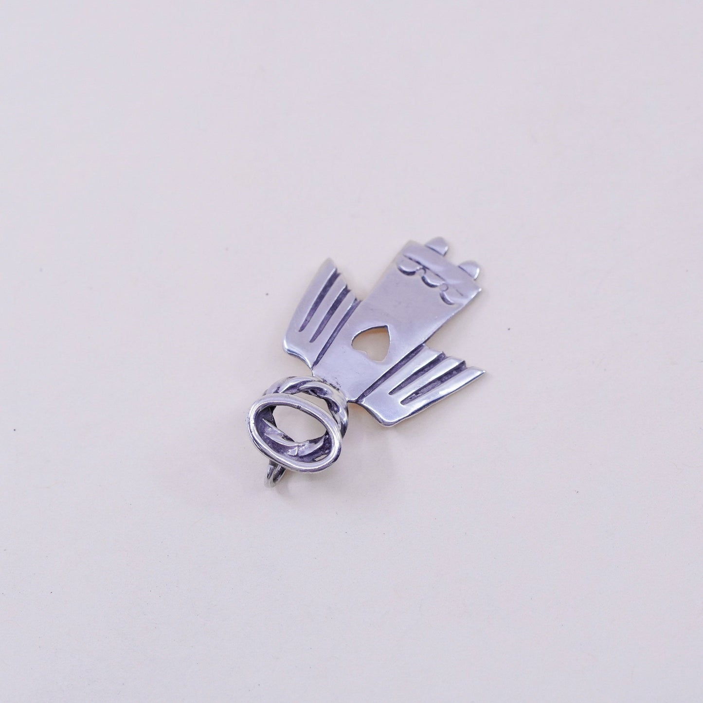Vintage Sterling 925 silver handmade angel pendant charm