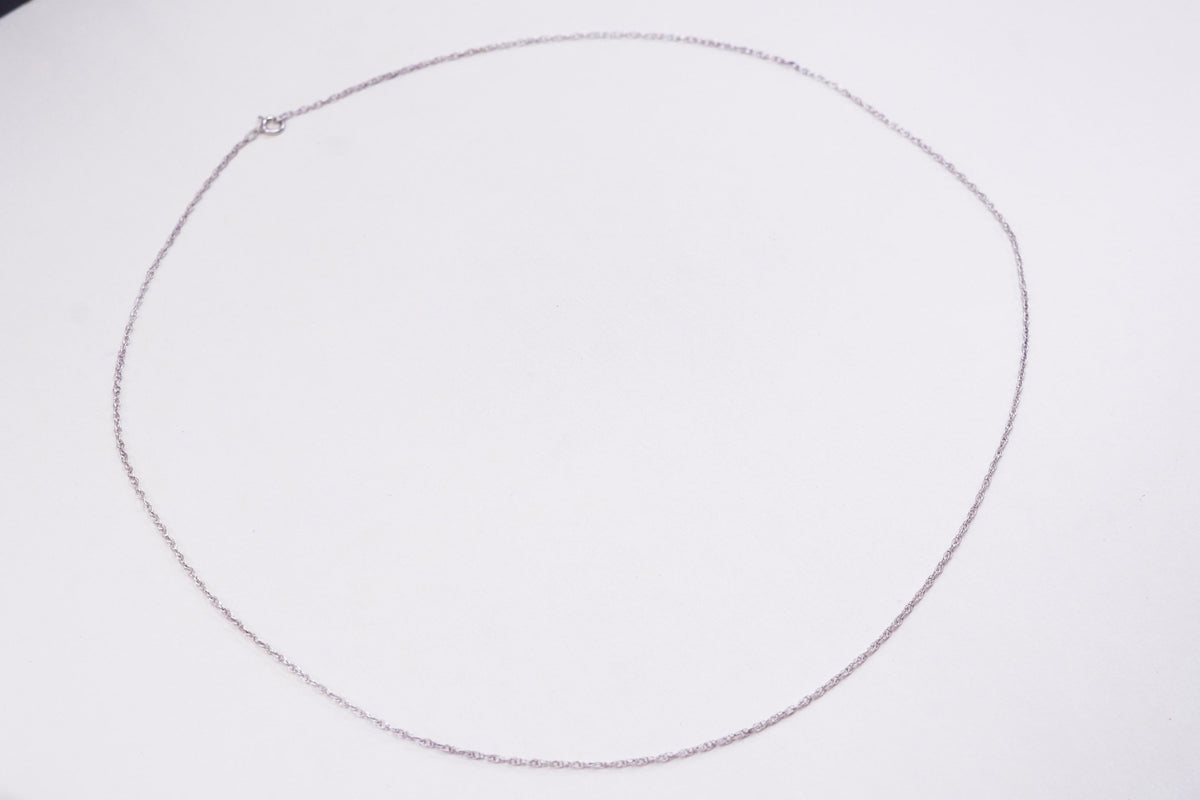 24”, 2mm, vintage Sterling silver necklace, 925 Singapore rope chain