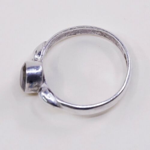 Sz 7, Sterling Silver handmade Ring, 925 Silver Ring W/ Smoky Topaz, Stamped 925