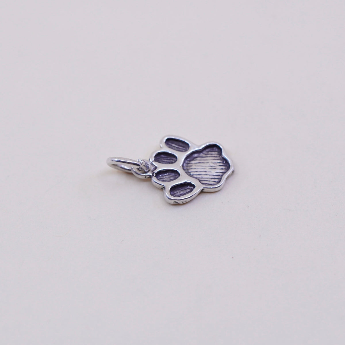 Vintage sterling silver charm, 925 handmade dog cat animal paw