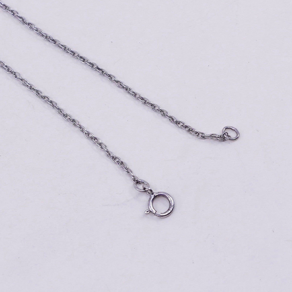 18”, 1mm, vintage Sterling silver necklace, 925 Singapore rope chain