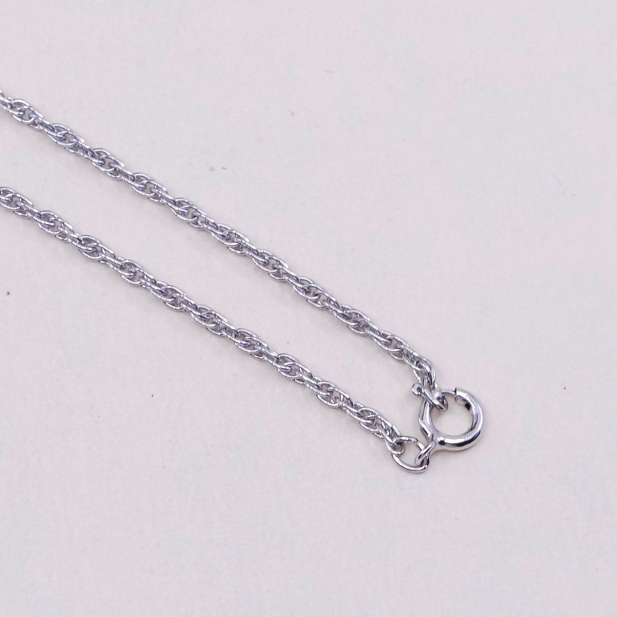 20” 1.6mm, vintage sterling silver necklace, 925 Singapore rope chain