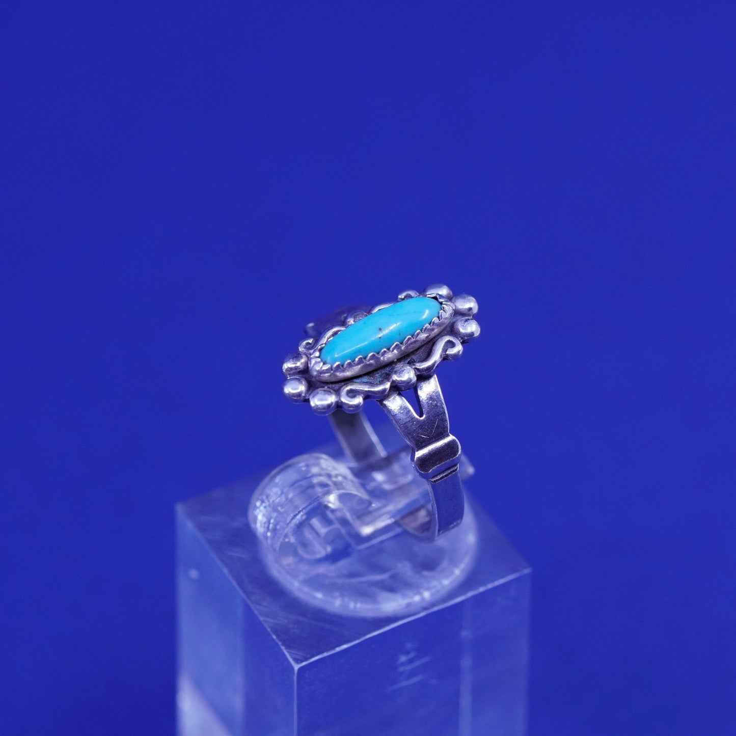 Size 5.25, bell trading post Sterling 925 silver ring Native American turquoise